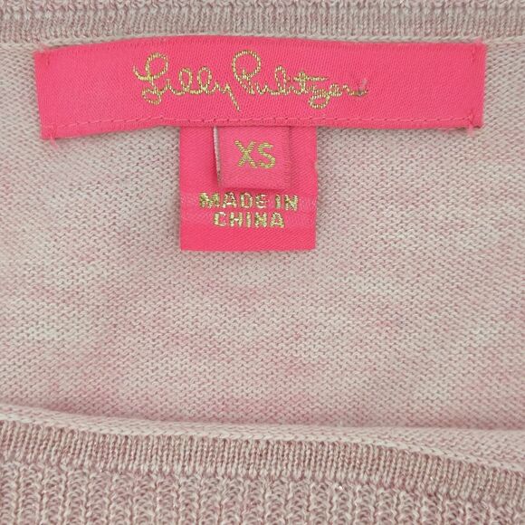 Lilly Pulitzer Cobo Oversized Sweater Womens XS Heathered Pink Tropics Fall Glam - Picture 4 of 8